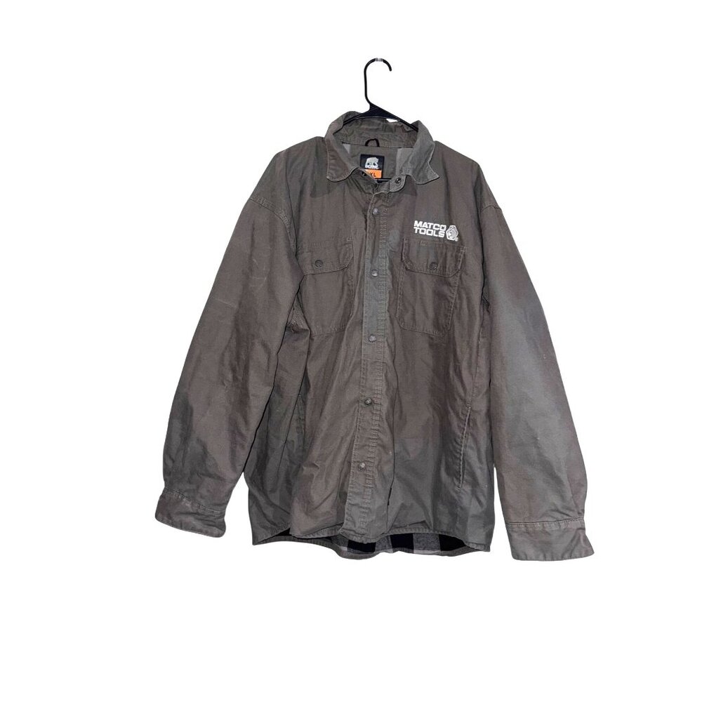 Berne Mens Workwear Plaid-Lined Cotton Shirt Jacket 2XL Brown